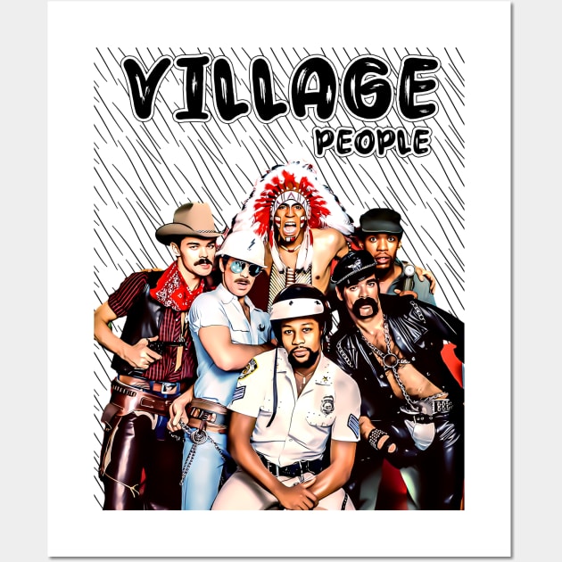 Retro Style Village People Band Wall Art by ArtGaul